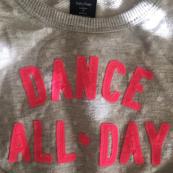 Baby Gap “Dance All Day” Gray Sweatshirt 4T Girl - Picture 2 of 5